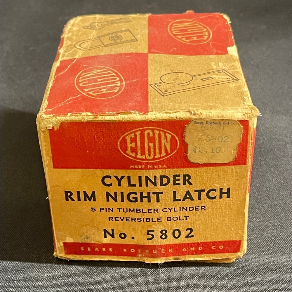 SOLD Vintage Elgin Cylinder Rim Night Latch #5802 Door Lock